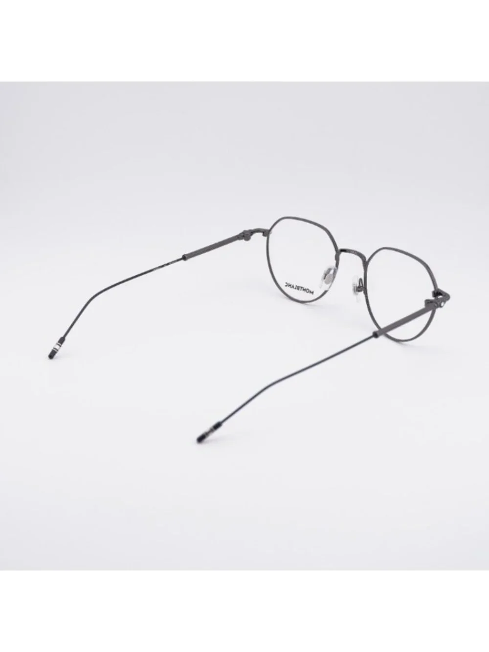 Montblanc MB0060O 001 Eyeglasses Ruthenium 50mm Round / Panto Frame